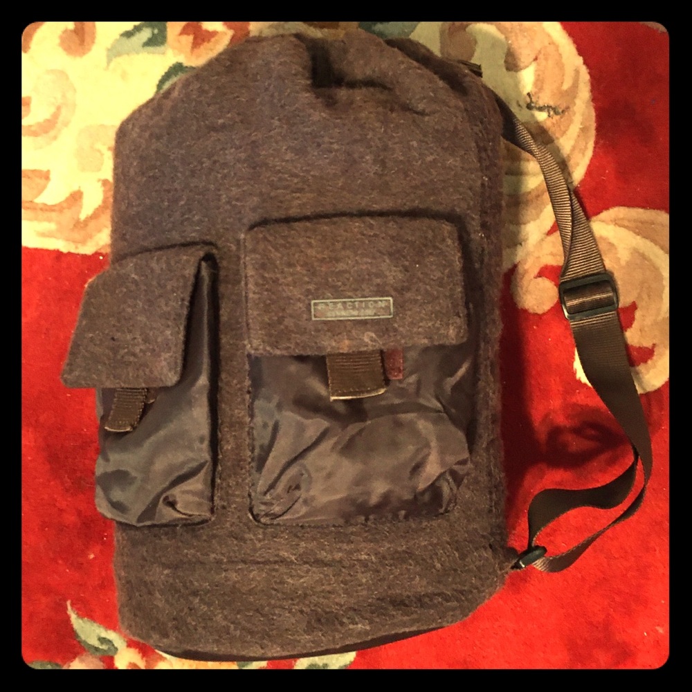 Vtg Reaction, Kenneth Cole Wool and Nylon Rucksack